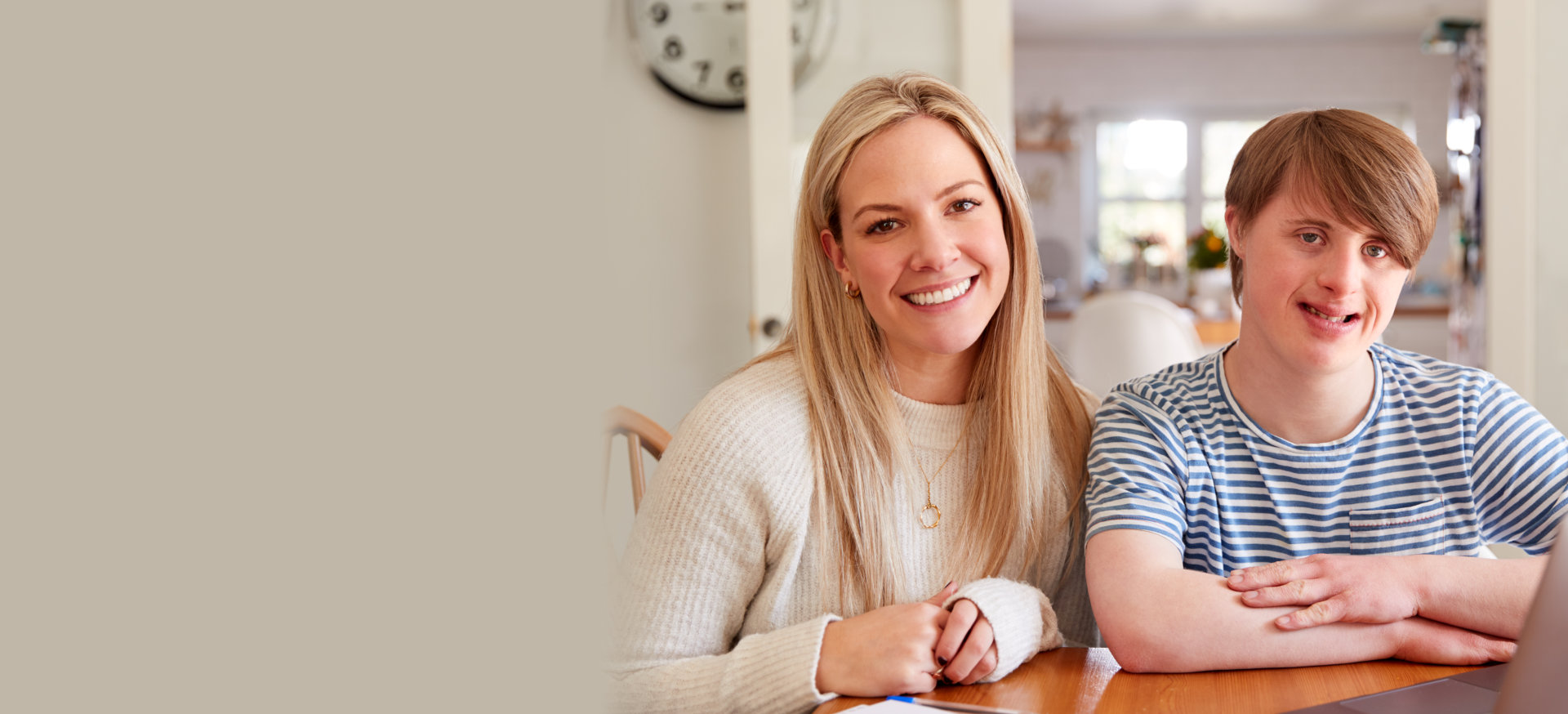 special person smiling with a woman