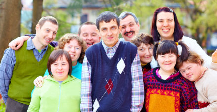 special person with group of people